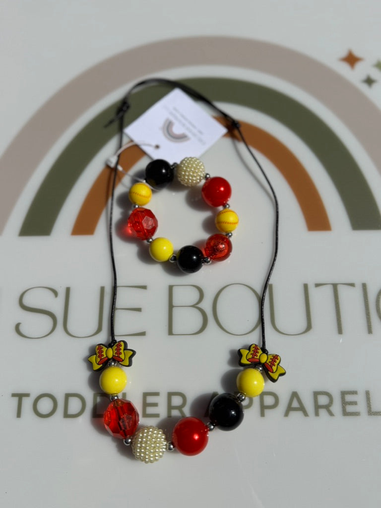 SOFTBALL NECKLACE SET