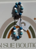 BLUE WOOD NECKLACE SET