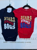 STARS STRIPES & BOWS ONESIE