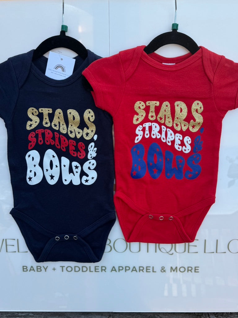 STARS STRIPES & BOWS ONESIE