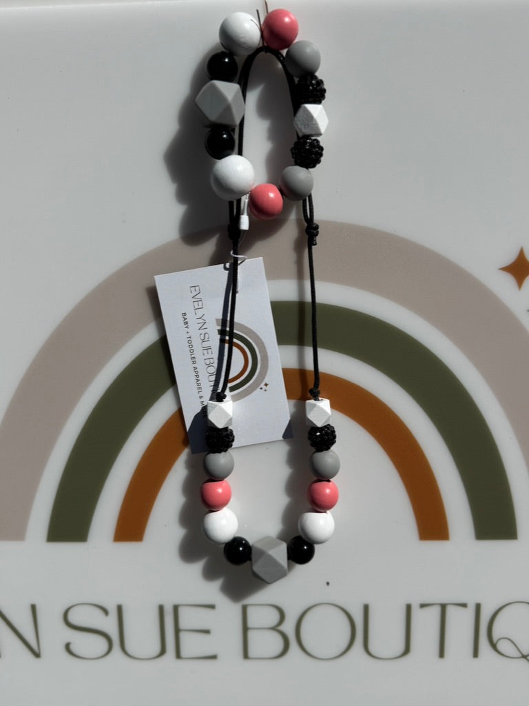 PINK WOOD NECKLACE SET